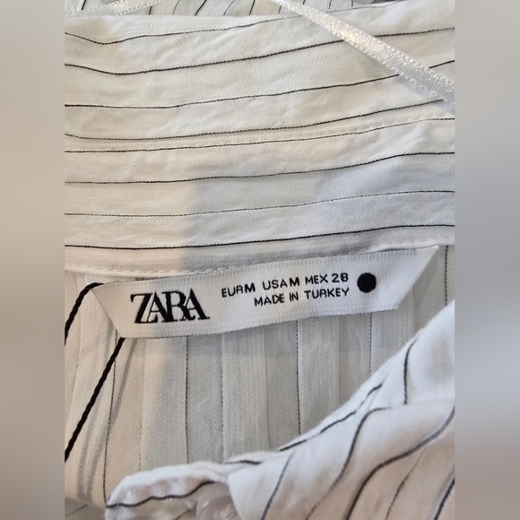 NWT Zara Chic White Striped Dress Size Medium - Picture 10 of 10